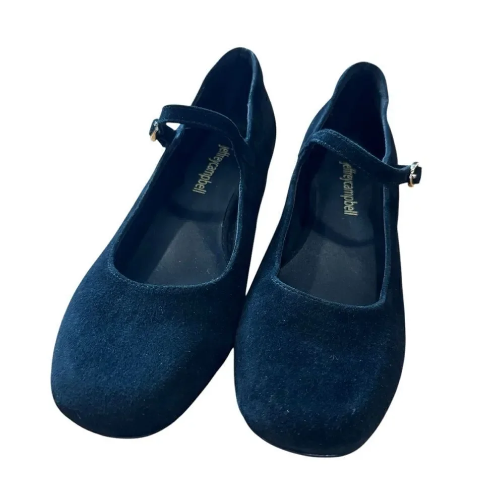 Revolve Jeffrey Campbell Suede Velvet Leather Mary Jane